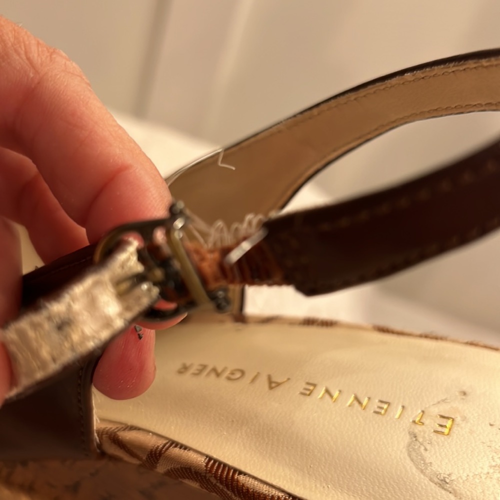 Etienne Aigner cork wedge sandal. Size 7 1/2. - Picture 7 of 7